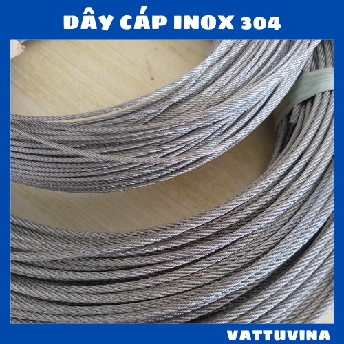 Dây Cáp inox 1.5mm, 2 mm, 3 mm, 4 mm, Cáp lụa Inox 304 Ø [ 1.5mm ], [ 2mm ], [ 3mm ], [ 4mm ] - vattuvina