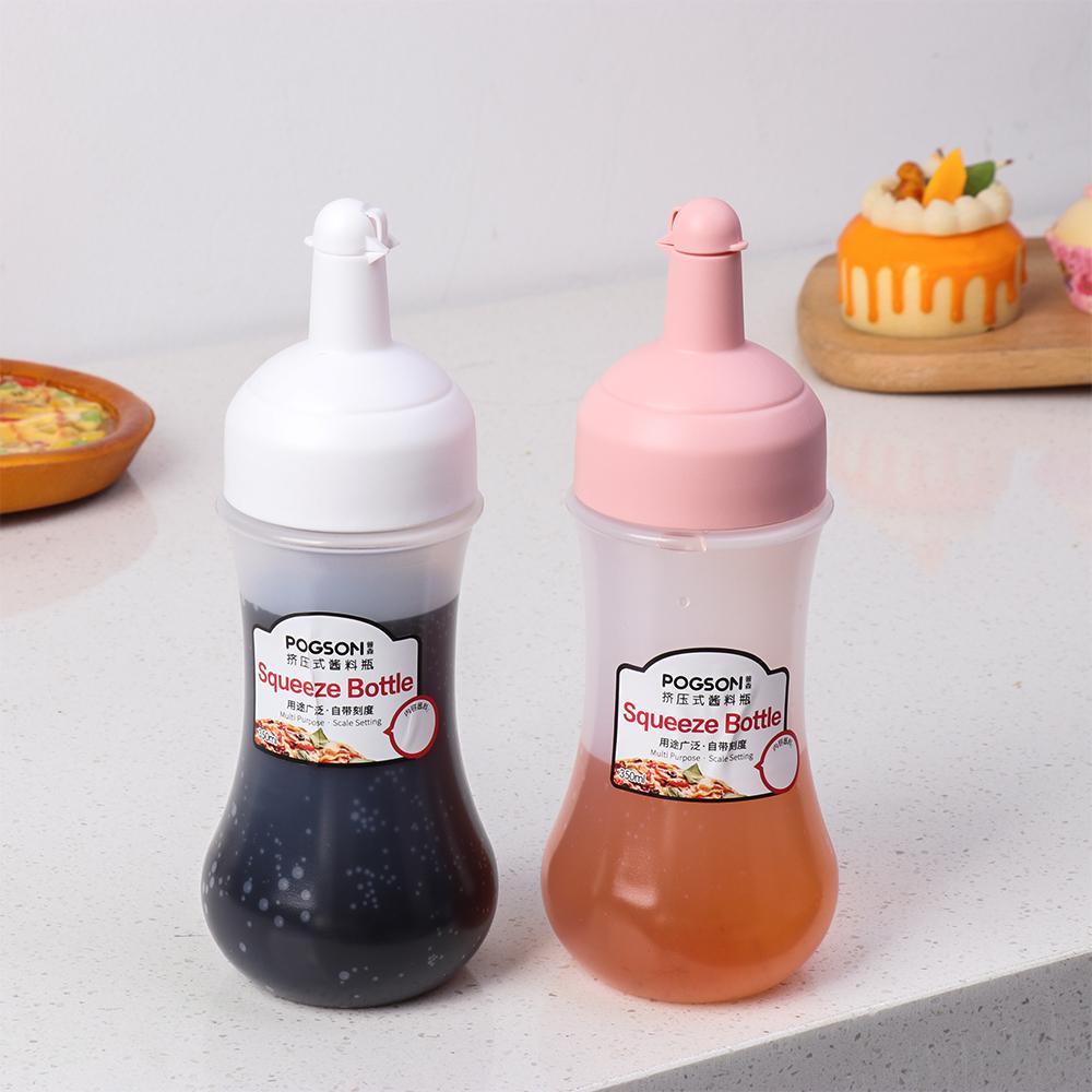 .Chai Đựng Sốt / Giấm Dạng Bóp 350ML Chống Tràn Chống Bụi Trang Trí Bánh Kem