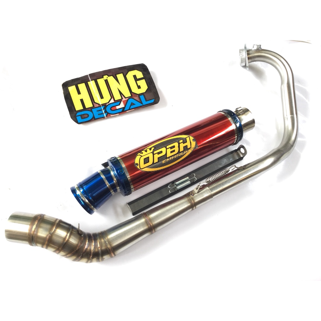 Pô OBPH ĐỎ full cổ inox 2 khúc 304 exciter, winer, sonic, SATRIA, RAIDER FI, GSX