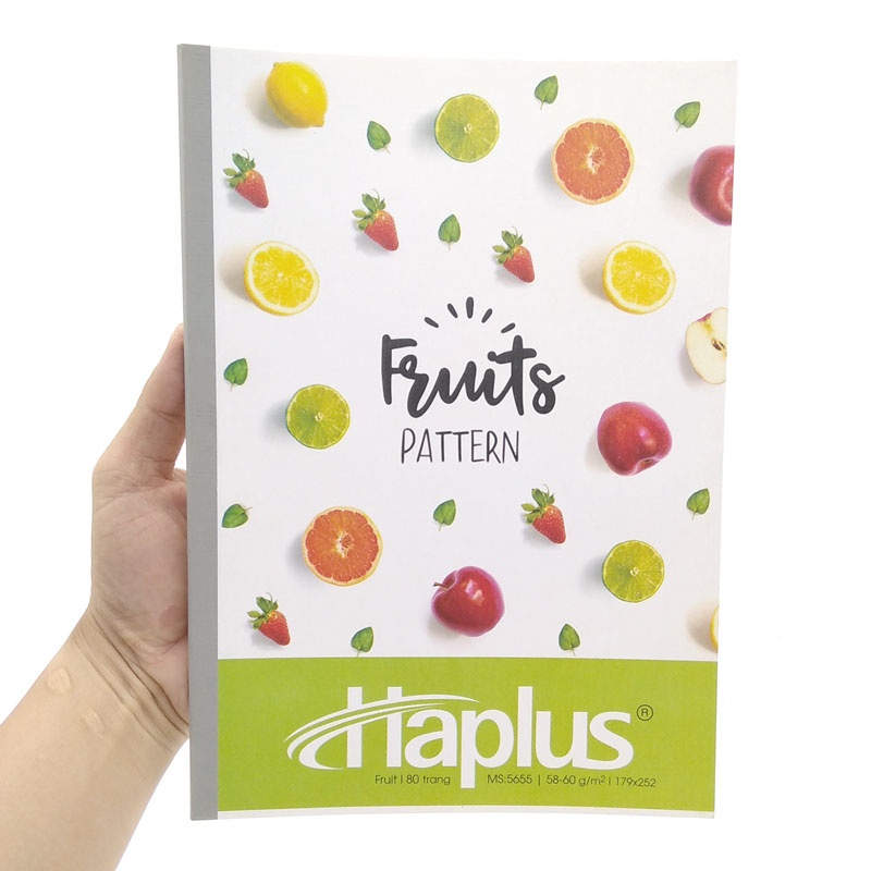 Vở Fruit Kẻ Ngang 80 Trang ĐL 58-60g/m2 - Haplus 5655 (Mẫu Màu Giao Ngẫu Nhiên)