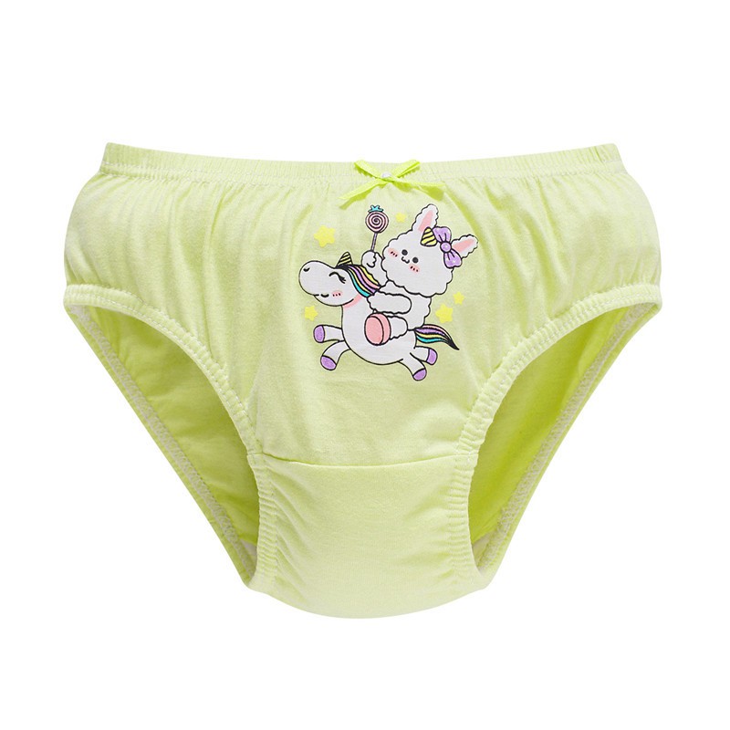 Set 5 Quần Lót Cotton In Hình Kỳ Lân Dễ Thương Cho Bé Gái 2-14 Tuổi