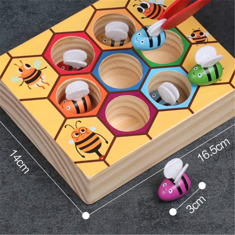 Bộ Đồ Chơi Gắp Ong Bằng Gỗ Cho Bé