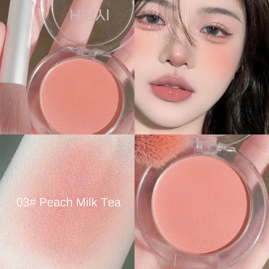 🌈Phấn má mềm mịn 6 màu tùy chọn kiềm dầu kháng nước lâu trôi gắn gương