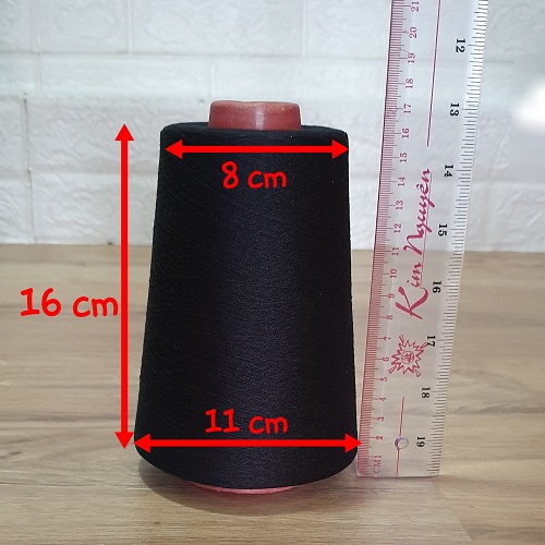 [HCM] Chỉ May Công Nghiệp Cuộn Lớn Sợi 40/2 Thông Dụng Dài Khoảng 20.000 Mét - Gần Nửa Kg Màu Đen