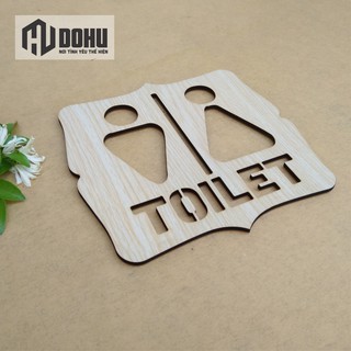 Mua Bảng toilet  biển wc  bảng nhà vệ sinh bằng gỗ cắt laser (Có sẵn keo dán) - DOHU324