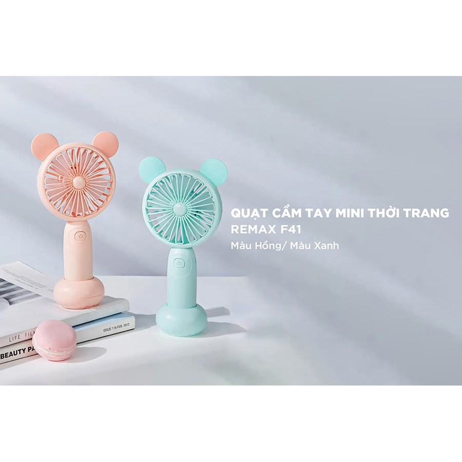 Quạt cầm tay mini cute, quạt cầm tay tích điện mini cute hàng chính hãng ICYBERNET REMAX F41