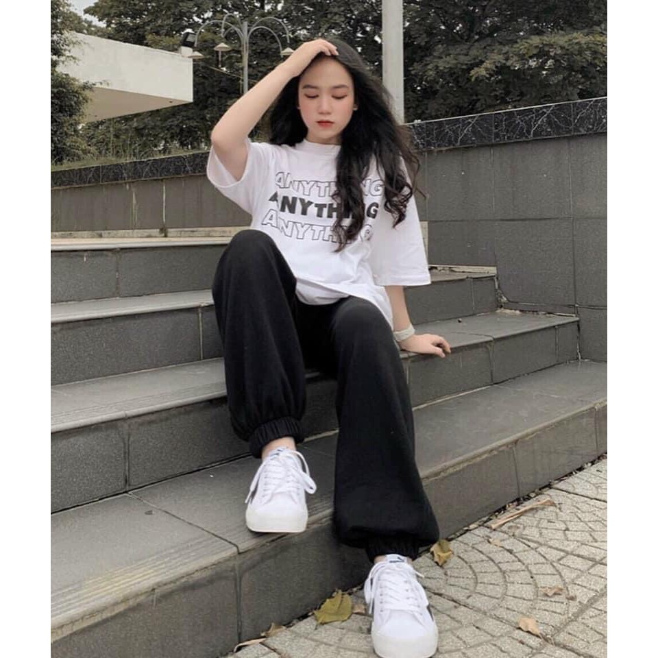 SET BỘ QUẦN THUN + ÁO THUN ANYTHNG SIÊU HOT - FORM RỘNG UNISEX 38-70KG [VIDEO ẢNH THẬT]