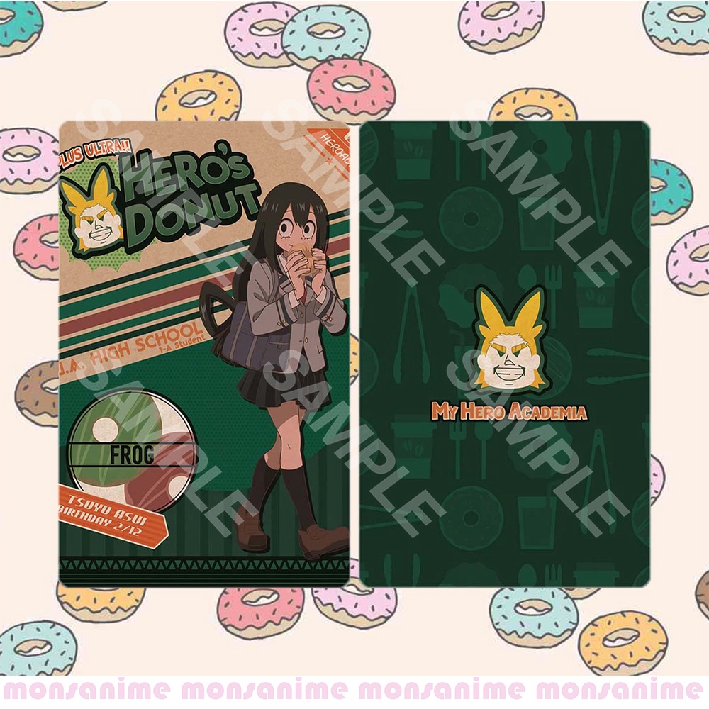 Ảnh card bo góc in hình BOKU NO HERO ACADEMIA Bánh Vòng ver DONUT Học Viện Anh Hùng thẻ bo viền 5*8cm #