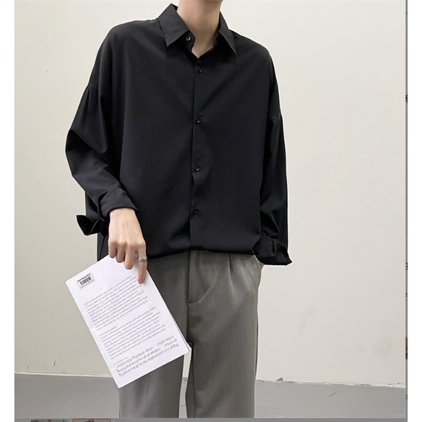 Áo sơ mi nam tay dài form rộng phong cách trẻ trung sinh động vải lụa mềm mịn mát ít nhăn-MRD06