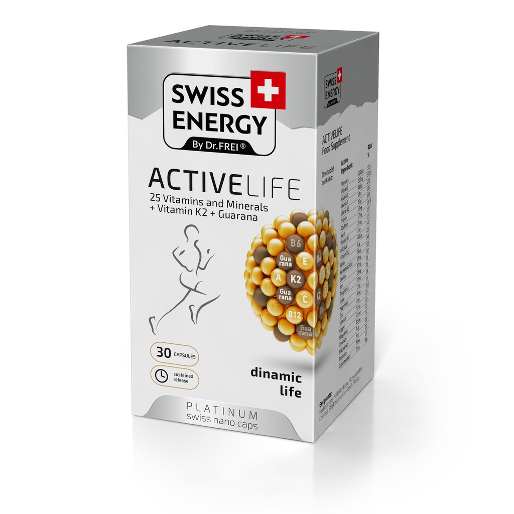 Viên Nang Vitamin Tổng Hợp Bổ Sung Năng Lượng - Swiss Energy Activelife - Lọ 30 viên [HÀNG NHẬP THỤY SĨ] | BigBuy360 - bigbuy360.vn