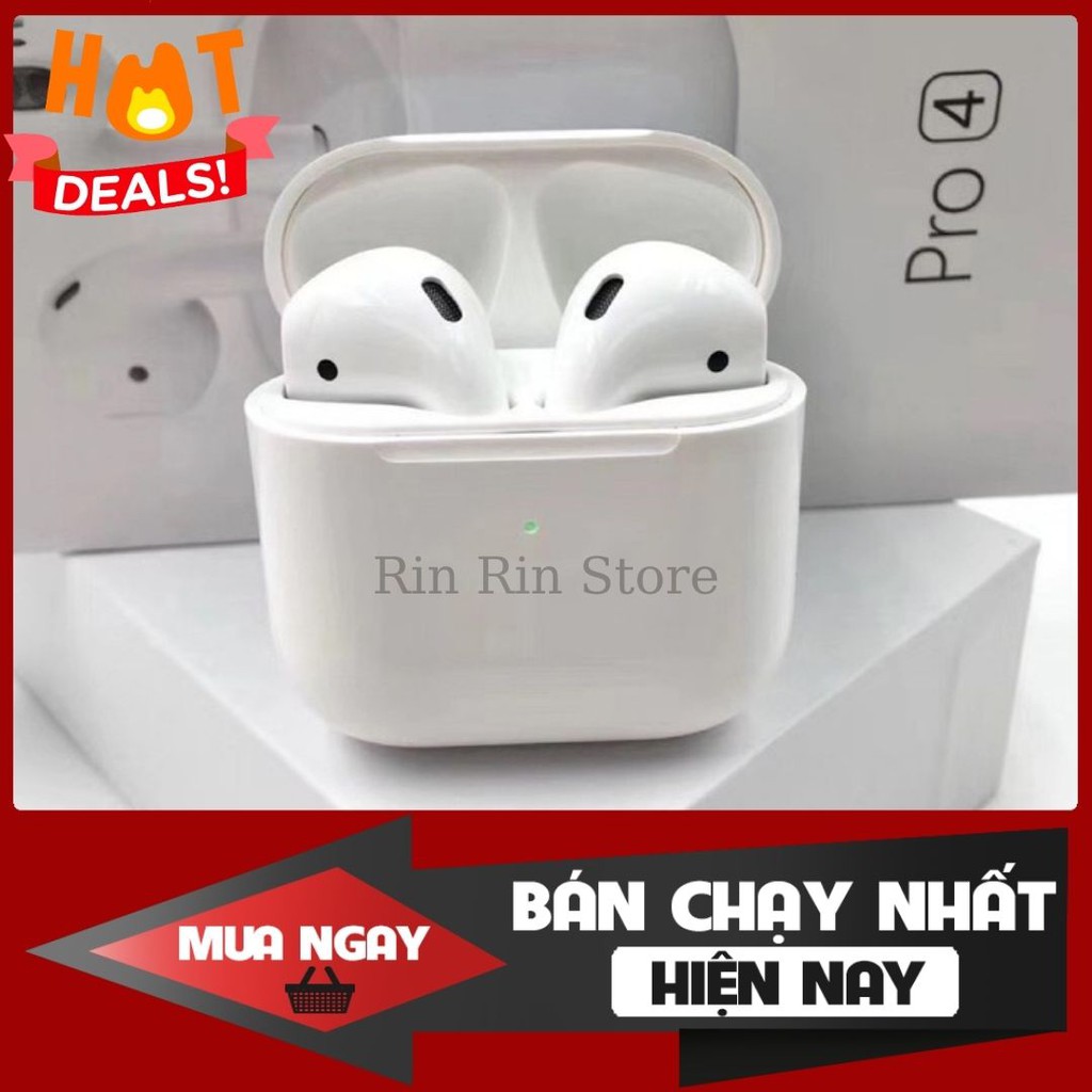 Tai nghe bluetooth Airpods Pro 4 True wireless 5.0 chuyên gaming, đổi tên, định vị dành cho iphone và android