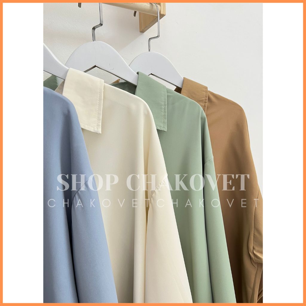 Áo sơ mi nữ tay dài Hot Trend A8419 Áo vạt bầu Ulzzang form rộng phong cách Hàn Quốc cực xinh xắn - CHAKOVET