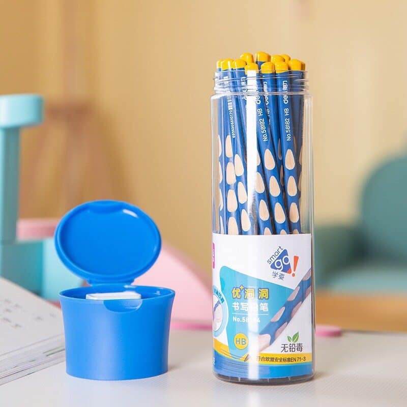1 HỘP 30 CHIẾC BÚT CHÌ DELI CÓ RÃNH ĐỊNH VỊ CHO BÉ TẬP CẦM BÚT 2B