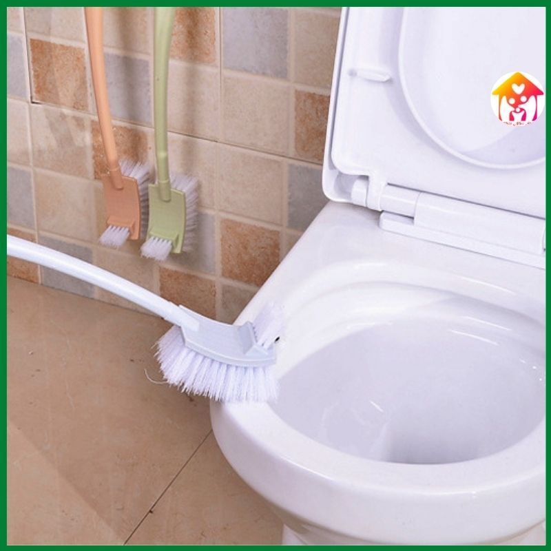 Bàn chải nhà vệ sinh 2 đầu cán dài-dụng cụ vệ sinh bồn cầu toilet cao cấp