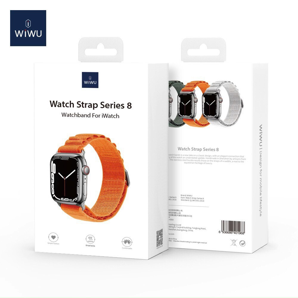Dây đeo cho đồng hồ thông mình Watch Ultra 49 mm . Watch 7, 8 , 41 - 45 mm , Chính hãng WIWU Alpine Loop 40 -44 mm