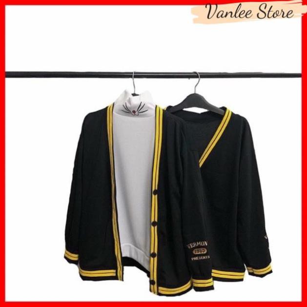 Áo CARDIGAN VERMONT NAM NỮ ĐEN THÊU TAY UNISEX