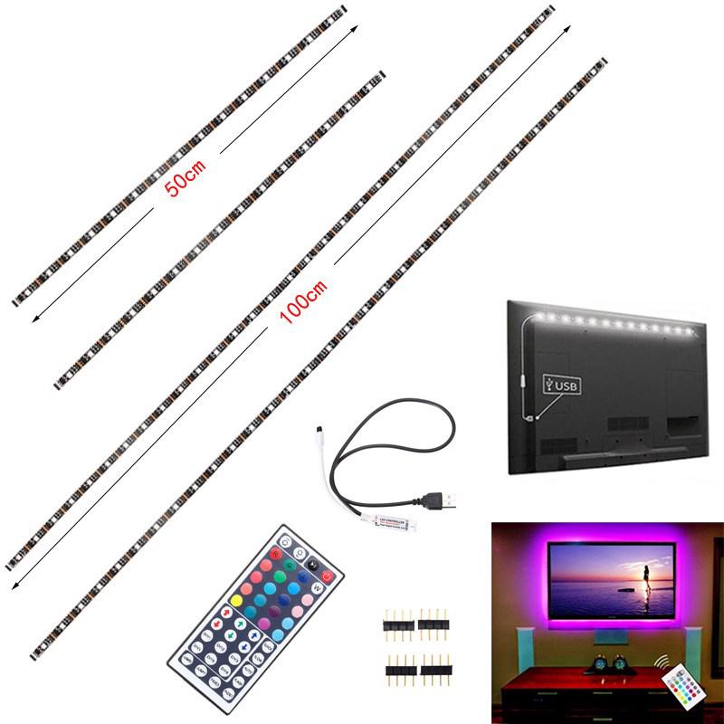 Phụ kiện dây đèn LED dạng sọc gắn cho TV máy tính tiện dụng