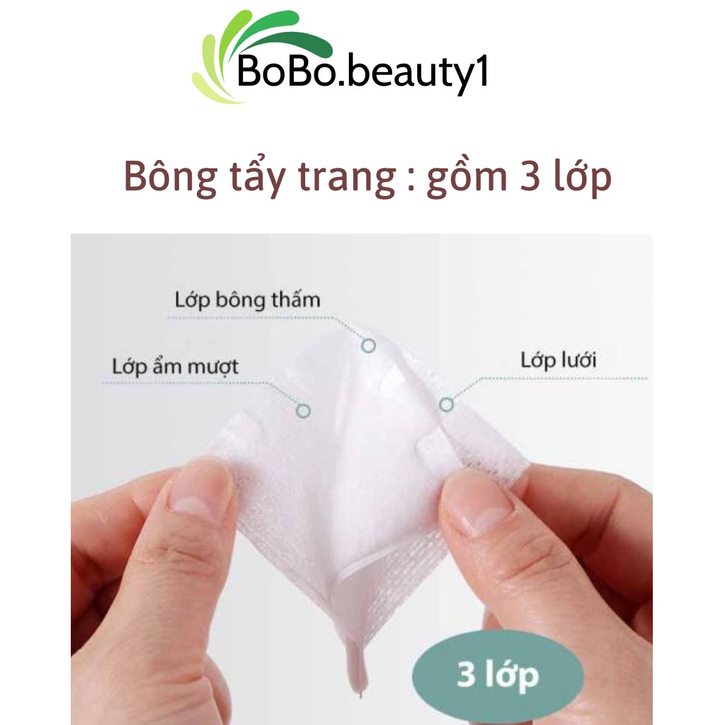 Bông tẩy trang 3 lớp Cotton Pads 222 miếng nội địa Trung