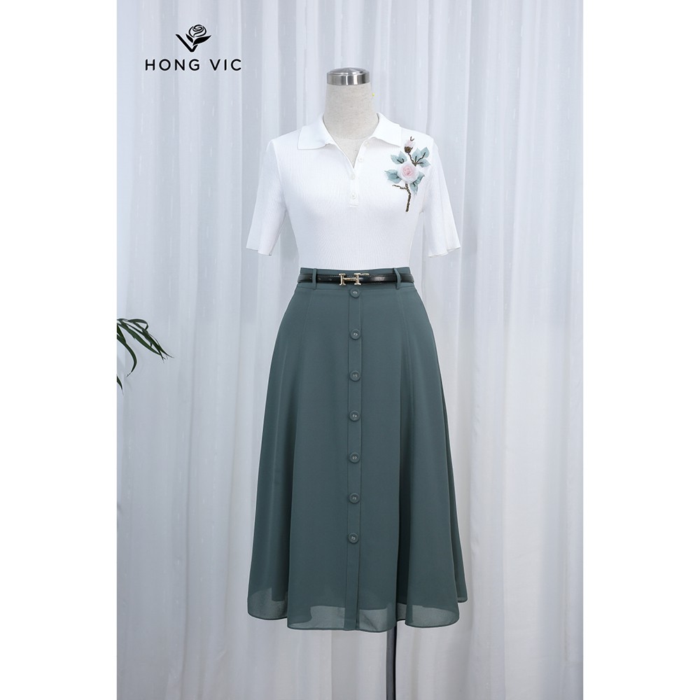 Áo polo nữ thiết kế Hongvic trắng AL11