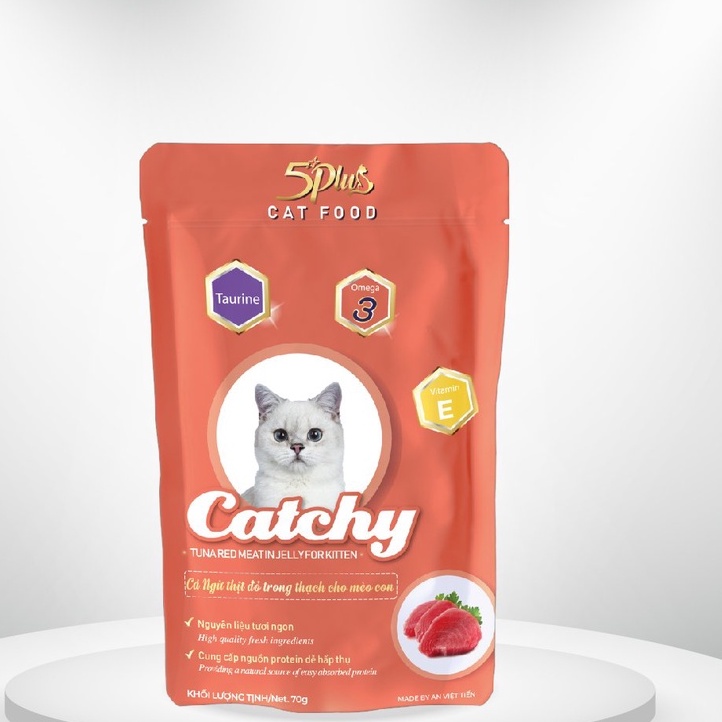 (GIÁ DÙNG THỬ)Pate Cao Cấp 5PLUS Premium Happy cho mèo gói 70g thơm ngon | Thức Ăn Cho Mèo 5 Plus Hàn Quốc TyTy Pet