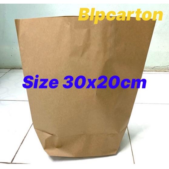 10 TÚI GIẤY KRAFT KHÔNG QUAI size 30x20cm - túi xi măng đựng hàng