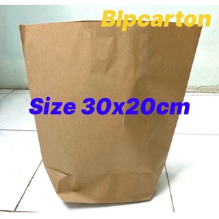 10 TÚI GIẤY KRAFT KHÔNG QUAI size 30x20cm - túi xi măng đựng hàng