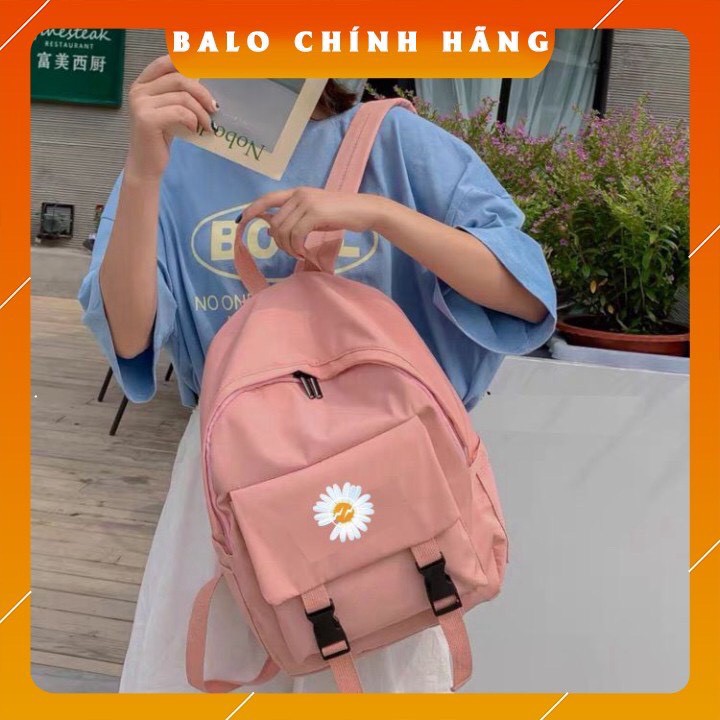 Balo living thời trang học sinh phối hình hoa cúc đang hottend