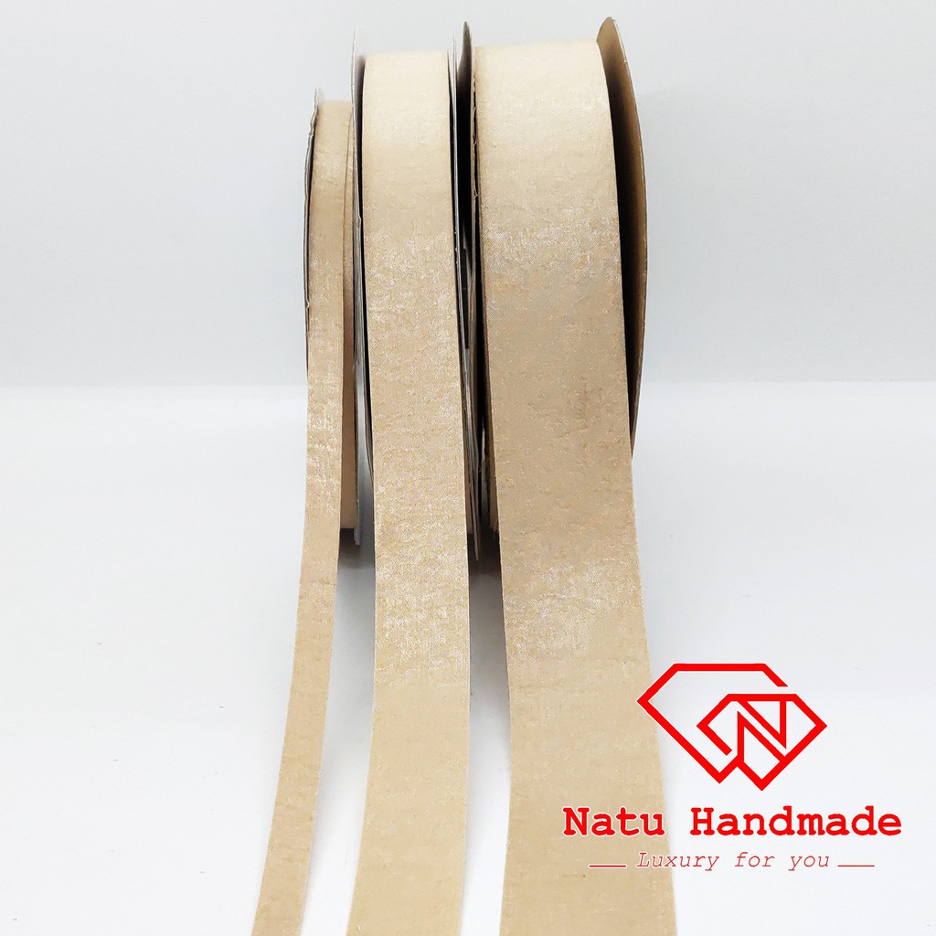 RUY BĂNG GẤM cao cấp - Ruy băng làm nơ, hoa cài áo handmade- 1m