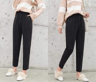 Quần baggy mì dạ gân giữa