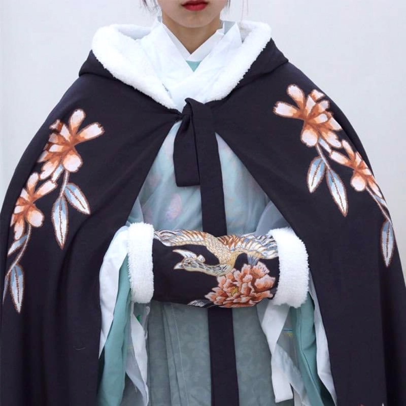 áo choàng cổ trang trung hoa 3 màu kèm cổ lông va ống tay, hán phục cổ trang | BigBuy360 - bigbuy360.vn