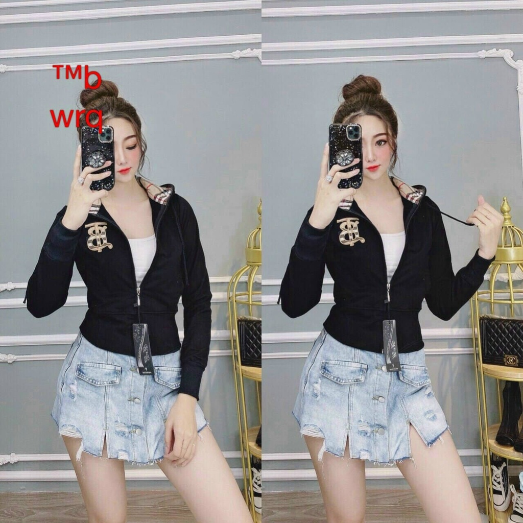 Áo Khoác Nữ Da cá - logo thêu