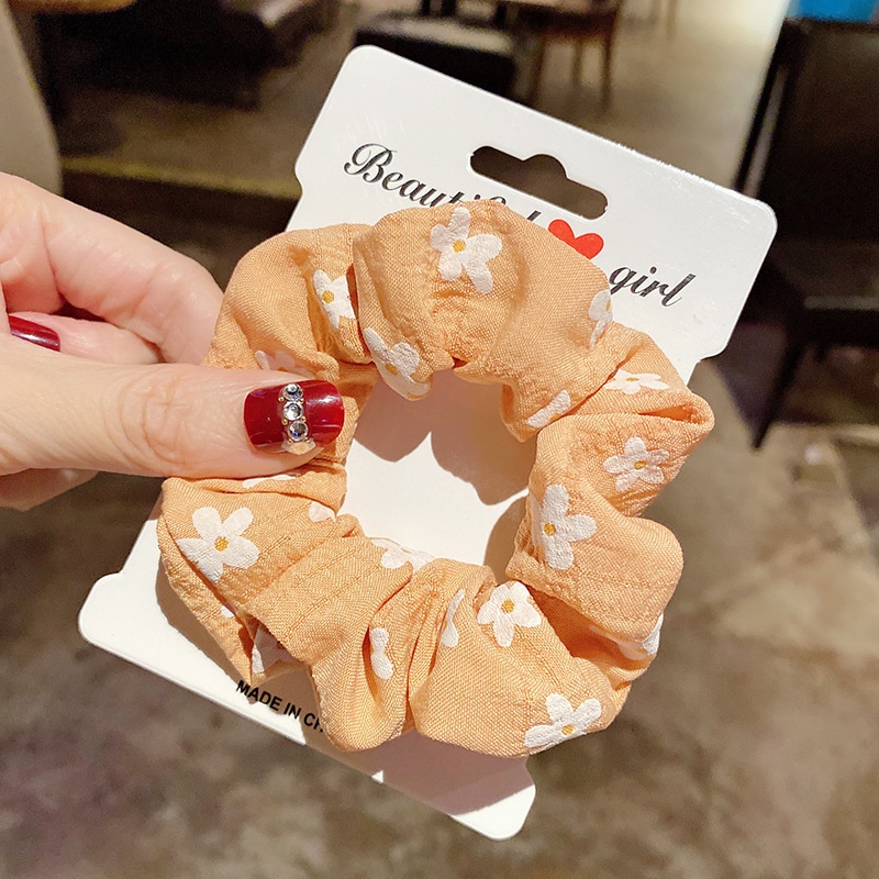 Cột Tóc Scrunchies Vải Hoa Giao Màu Ngẫu Nhiên