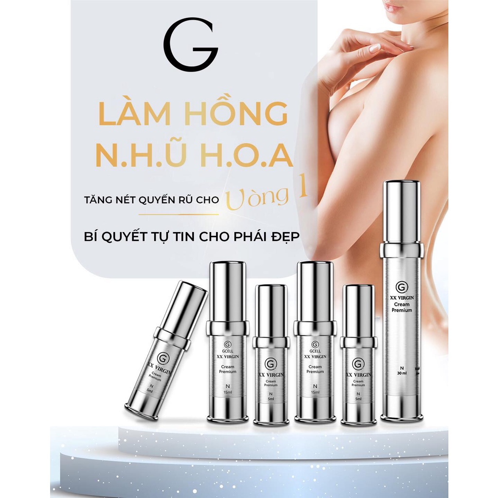 Kem Làm Hồng Nhũ & Bi Xxvirgin - GCELL lọ 5ml - 15ml DATE MỚI