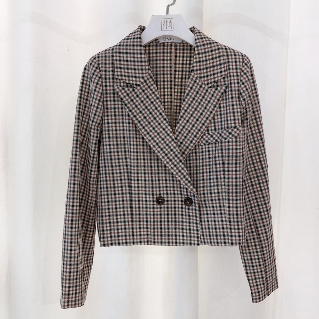 Áo khoác blazer crop caro TK - AKTK032 | BigBuy360 - bigbuy360.vn