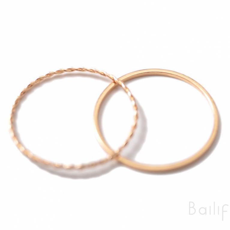 Set 2 chiếc nhẫn kim loại mỏng thiết kế đơn giản