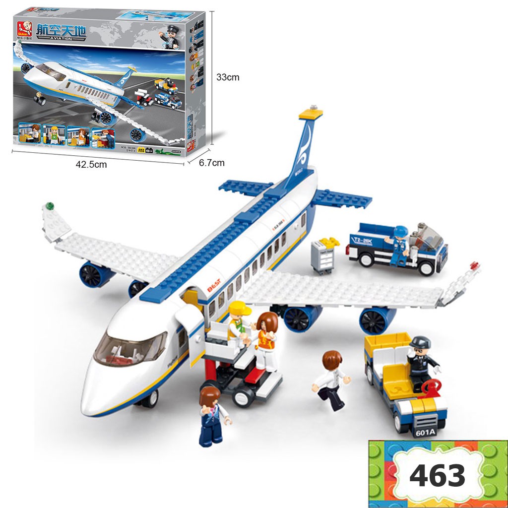 Đồ chơi Lego máy bay chở khách Airbus M38 hai động cơ giúp trẻ tư duy sáng tạo xếp hình với 463 mảnh ghép