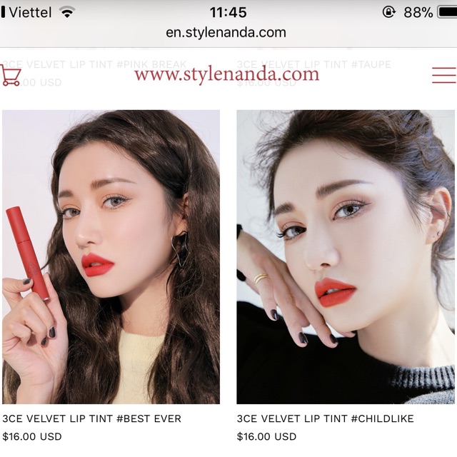 Son Kem Lì 3CE Velvet Lip Tint | BigBuy360 - bigbuy360.vn
