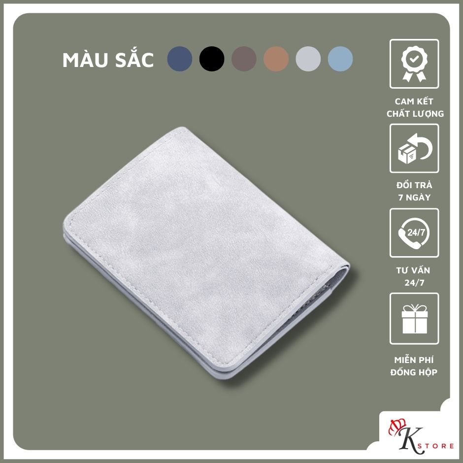 Ví nam cầm tay mini dáng đứng cao cấp bóp da nam nhỏ gọn nhiều ngăn thời trang