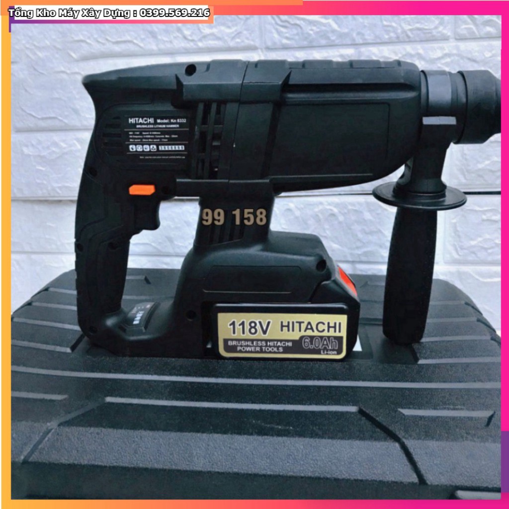 HOT ƯU ĐÃI BẢO HÀNH 12 THÁNG Máy Khoan Đục Bê Tông HITACHI 118V 3 Chức Năng, 2 PIN, Không Chổi Than  HỖ TRỢ B