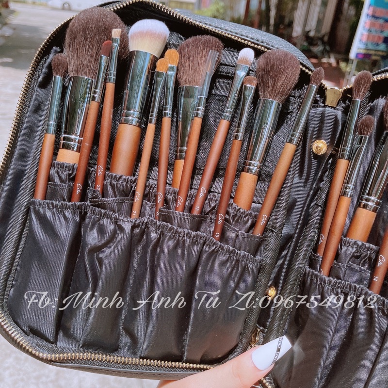 Bộ Cọ Trang Điểm Celin 25 Cây Lông Thú Siêu Mềm Bám Phấn Chính Hãng [Hàng Loại 1]