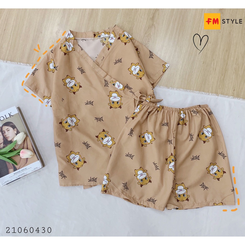 Set bộ kimono FM Style đồ bộ mặc nhà họa tiết hoạt hình dễ thương 21060430 | BigBuy360 - bigbuy360.vn