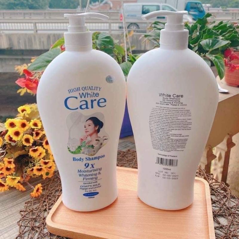 HÀNG CÔNG TY SIÊU THƠM Sữa tắm dê White care 9x chai 1200ml, SÁNG MỊN HƠN THƠM LÂU HƠN