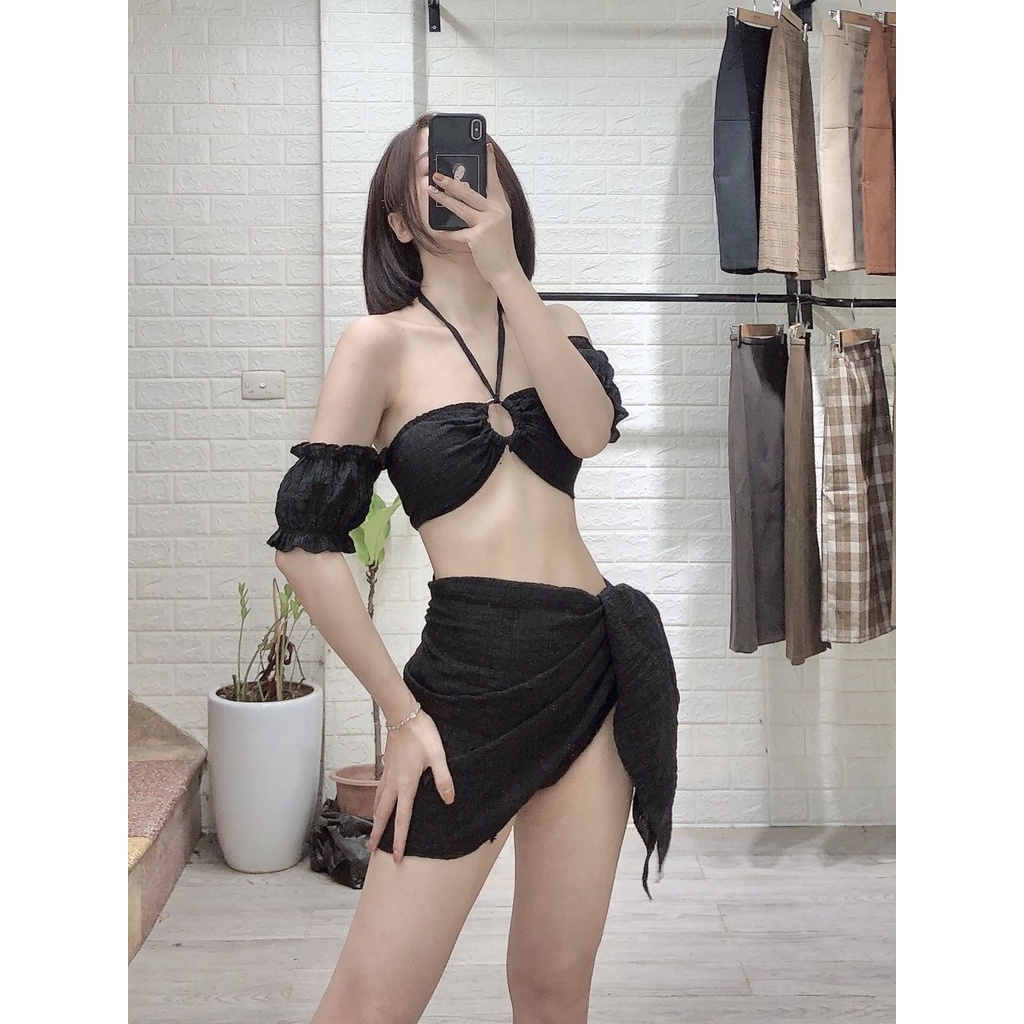 Set bikini kèm quây mới nhất chất vải xốp mới nhất