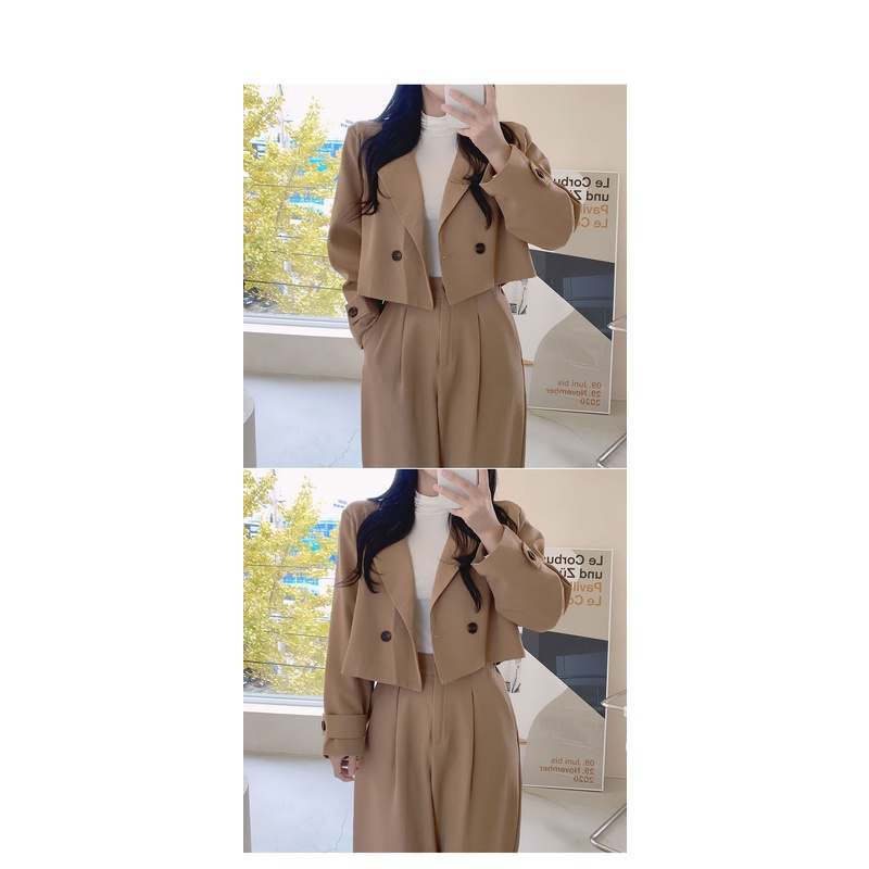 Set Đồ Quần Dài Áo Khoác Lửng Doding Crop Pintuck Twopiece J-BLIN