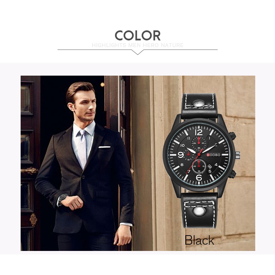 ĐỒng Hồ Nam Lịch Ngày DOOBO DO9866 JAPAN Dây Da Cao Cấp | BigBuy360 - bigbuy360.vn