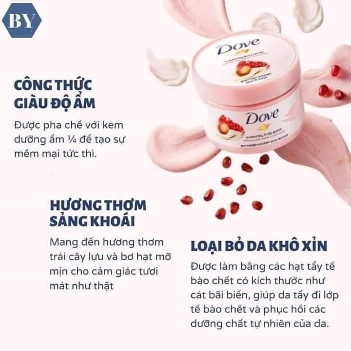 (BILL US) Tẩy tế bào chết body Dove Mỹ 298g