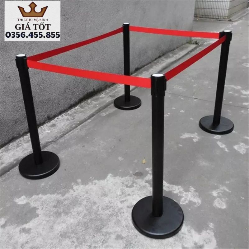 CỘT CHẮN,CỘT PHÂN CÁCH INOX THÂN ĐEN GIĂNG DÂY 2M,3M