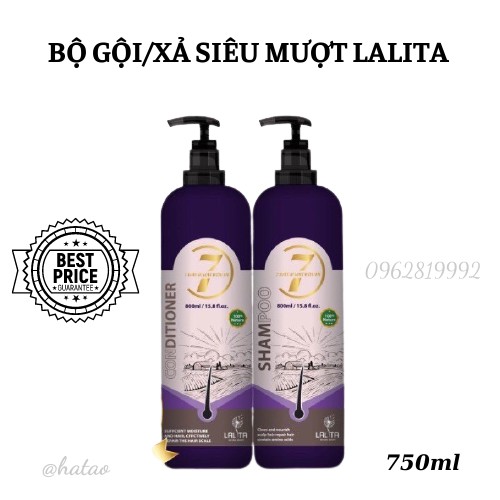 Cặp Dầu Gội/Xả Siêu Mươt Lalita Phục Hồi Tóc Khô Xơ, Hư Tổn Dạng Chai 750ml