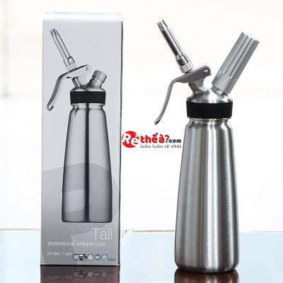  Bình xịt kem tươi Mosa inox 1L - Hàng Nhập Khẩu