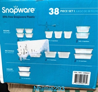 Bộ 38 Món Đựng Thực Phẩm Cao Cấp Snapware Từ Mỹ
